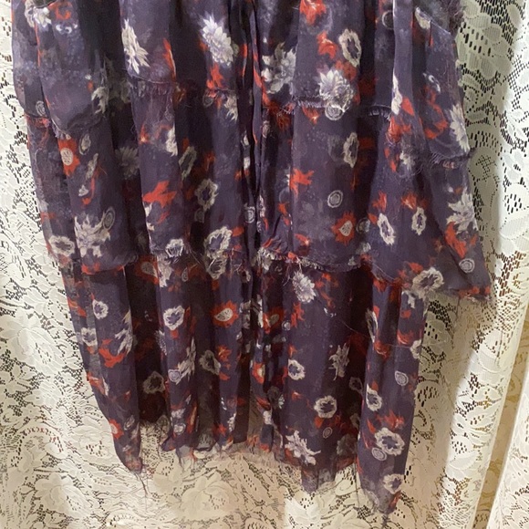 FREE PEOPLE INTIMATELY BLUE FLORAL DRESS SZ SMALL - Picture 4 of 5